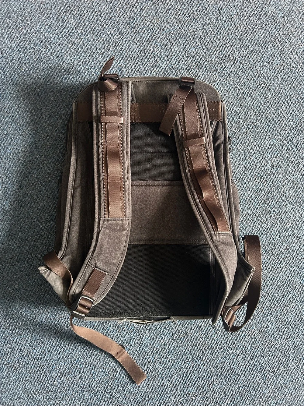 Victorinox Brown Canvas Backpack with Leather Trim